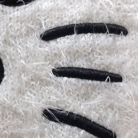 Dolls Kill X Hello Kitty Fuzzy White Eyelash Sweater Top Size S - Picture 8 of 14